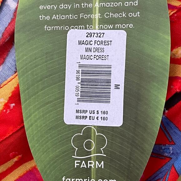 NWT FARM Rio Magic Forest Mini Dress - BRAND NEW - Red - Size M - Picture 5 of 8
